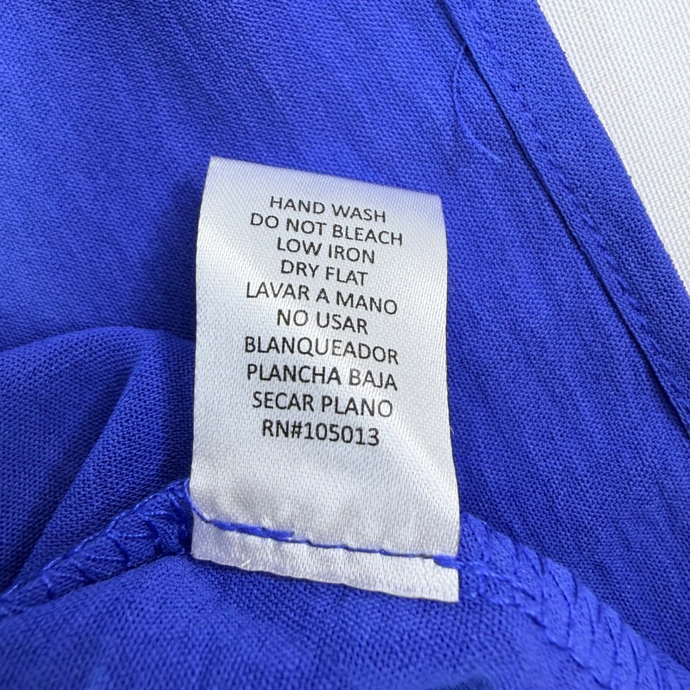 Andree by Unit Oversized Blouse Womens 2X‎ Blue NEW V Neck Boxy Top Fits 3X - Picture 6 of 8